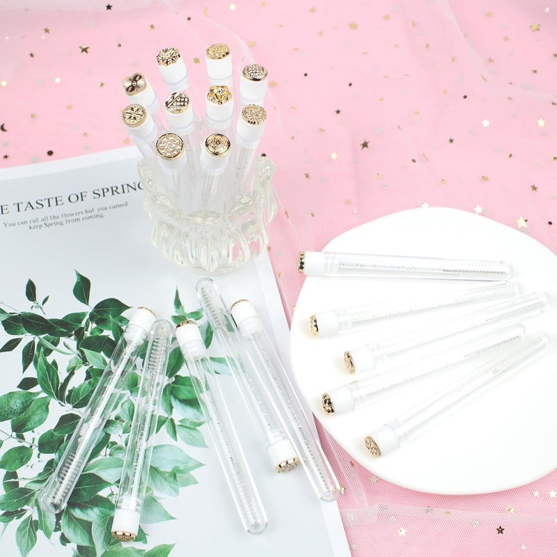 SenRocc 20pcs Mascara Wands Tube Reusable Lash Spoolies Eyelash Brush Tubes Spoolies Golden Metal Lash Extension Brushes Applicators Makeup Tools (Golden Metal-3-MIX) - Image 5